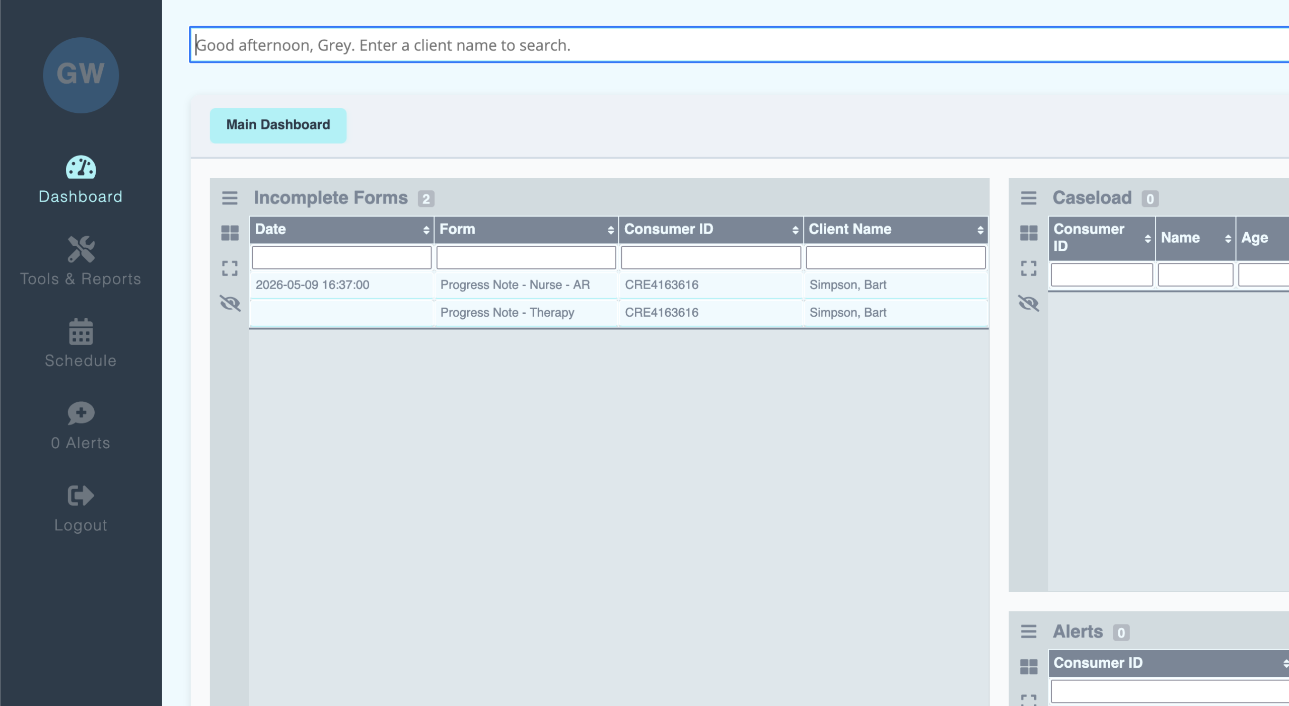 GoHealth dashboard detail